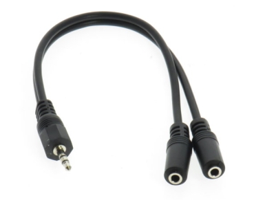 Dietz Y-Klinkenkabel 3,5mm Stecker auf 2 Stück 3,5mm Buchsen 0,25 m schwarz