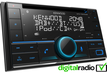 Kenwood DPX-7300DAB 2-DIN DAB+ Autoradio mit DAB Antenne Bluetooth Alexa MP3 USB AUX-IN & CD
