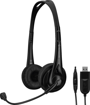 Monacor BH-010USB Professioneller Stereo-Kopfhörer mit Elektret-Bügelmikrofon USB für PC