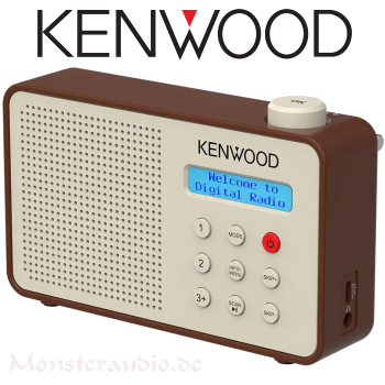 Kenwood CR-M25DAB-T tragbares DAB+ FM UKW Radio ASA-Warnfunktion Blueooth mit Akku 7h CR-M25DAB