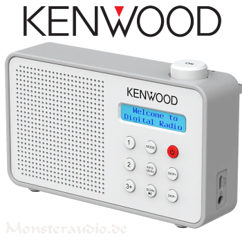 Kenwood CR-M25DAB-W tragbares DAB+ FM UKW Radio ASA-Warnfunktion Blueooth mit Akku 7h CR-M25DAB