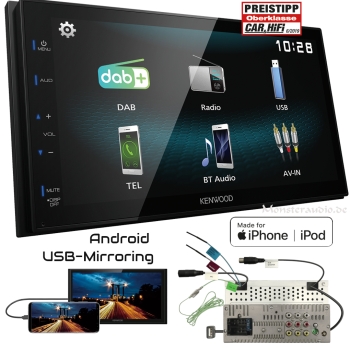 Kenwood DMX125DAB 2-DIN DAB+ Autoradio android USB-mirroring Touch Bluetooth