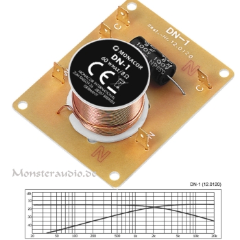 Monacor DN-1 2-Wege-Frequenzweiche für 8 Ω Ohm