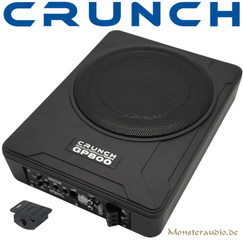 Crunch GP-800v2 20cm Aktivsubwoofer Untersitz Sub + Verstärker 200 Watt GP800 v2