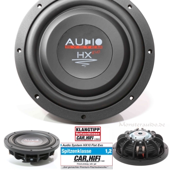 Audio System HX 10 Flat EVO 25cm Flach Subwoofer 600 Watt HX10 Flat