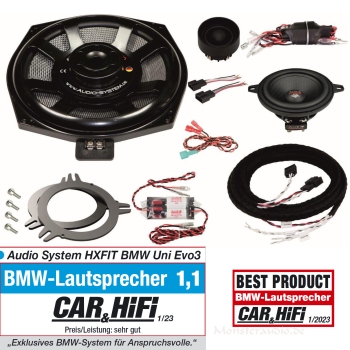 Audio System HXFIT BMW UNI EVO3 390 Watt 3-Wege-Set Subwoofer Lautsprecher BMW E- und F-Modelle