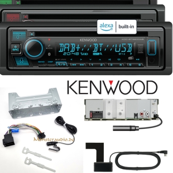 Kenwood KDC-BT560DAB DAB+ Autoradio mit DAB Antenne Bluetooth Alexa MP3 USB AUX-IN & CD