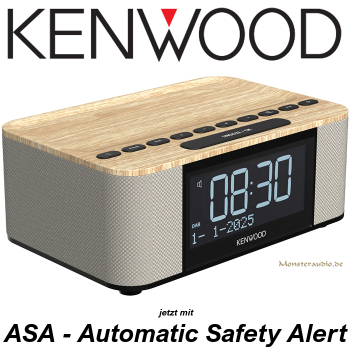 Kenwood CR-ST55DAB-M Radiowecker mit ASA Warnfunktion DAB+ FM UKW Radio Blueooth USB AUX-IN CRST55DAB holzoptik