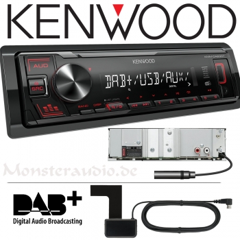 Kenwood KMM-DAB307 DAB+ Autoradio mit DAB Antenne MP3 USB & AUX-IN (ohne CD)