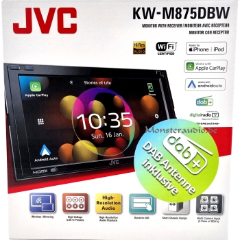 JVC KW-M875DBW 2-DIN Autoradio mit WiFi Touchscreen Bluetooth DAB für android auto apple carplay