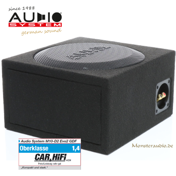 Audio System M 10 EVO2-D4 GDF 25cm Subwoofer im platzsparenden Gehäuse 400 Watt