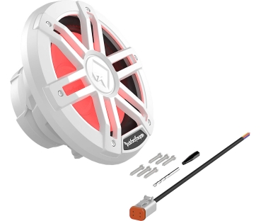 Rockford M1 Color Optix Marine Subwoofer 20cm 600 Watt M1D2-8 weiß mit LED-Beleuchtung