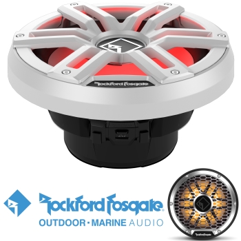 Rockford M2 Color Optix Marine Subwoofer 30cm 1600 Watt M2D4-12S weiß mit LED-Beleuchtung