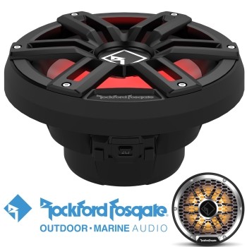 Rockford M2 Color Optix Marine Subwoofer 30cm 1600 Watt M2D4-12SB schwarz mit LED-Beleuchtung