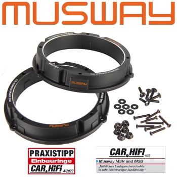 Musway MSR-VO2 Aluminium Lautsprecher Ringe für VAG Seat Skoda VW