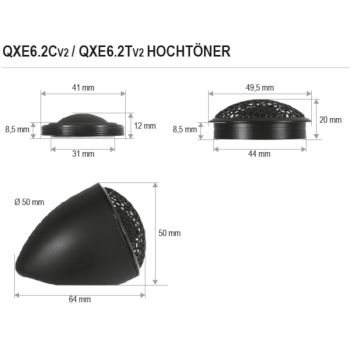 ESX QXE-6.2C v2 16,5cm 2-Wege Komponenten Lautsprecher 165mm 250 Watt QXE6.2Cv2