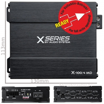 Audio System X-ion X-100.4 MD 4-Kanal Micro Verstärker Endstufe X100.4MD