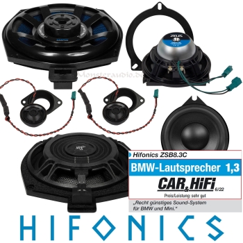 Hifonics ZSB8.3C 420 Watt 3-Wege-Set Subwoofer Lautsprecher BMW E- und F-Modelle ZSB-8.3C