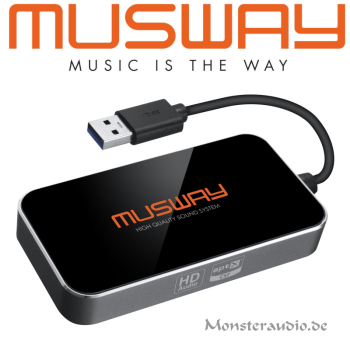 Musway BTA-HD USB Bluetooth Dongle für Verstärker HD Audiostreaming und App-Anbindung für 512K-Modelle