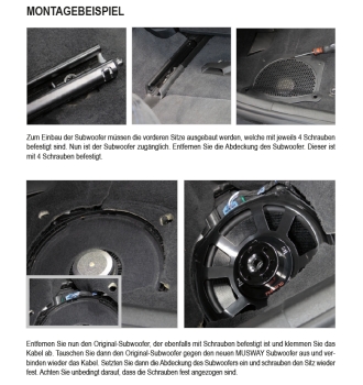 Musway 420 Watt 3-Wege-Set Subwoofer Lautsprecher BMW E- und F-Modelle CSB-4.2C + CSB8W
