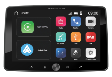 ESX VMX900DAB 1-DIN-Radio mit 9" Display DAB + Antenne Bluetooth Autoradio digital Radio VMX-900DAB