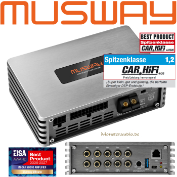 Musway M4nano 512K 4-Kanal Micro Verstärker Endstufe mit 8-Kanal DSP M4 Nano