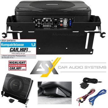 ESX QXF201A 20 cm (8") Aktiv-Subwoofer-System für Fiat Ducato Citroen Jumper Peugeot Boxer