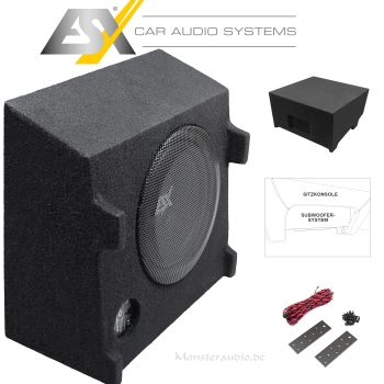 ESX SXT800Q 500 Watt 20cm Subwoofer für VW T5 T6 T6.1 Untersitzsubwoofer Beifahrersitz