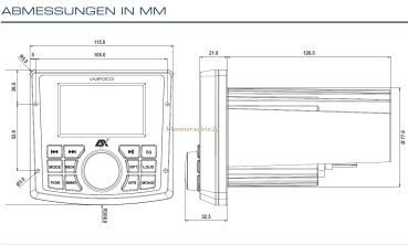 ESX Marine Radio mit DAB+ Bluetooth spritzwassergeschützt VMR303