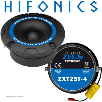 Hifonics Zeus ZXT25T-4 25mm SPL-Horn-Hochtöner + Weiche 250 Watt ZXT25T4