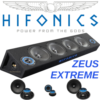 Hifonics Zeus Extreme ZXT804BXT 4 x 20cm Subwoofer im Bassreflexgehäuse 25mm Hochtöner 1200 Watt ZXT-804BXT