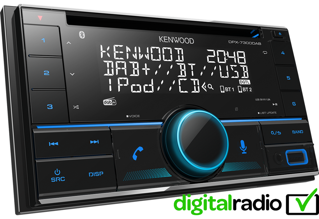 Monsteraudio - Kenwood DPX-7300DAB 2-DIN DAB+ Autoradio mit DAB Antenne  Bluetooth Alexa MP3 USB AUX-IN & CD