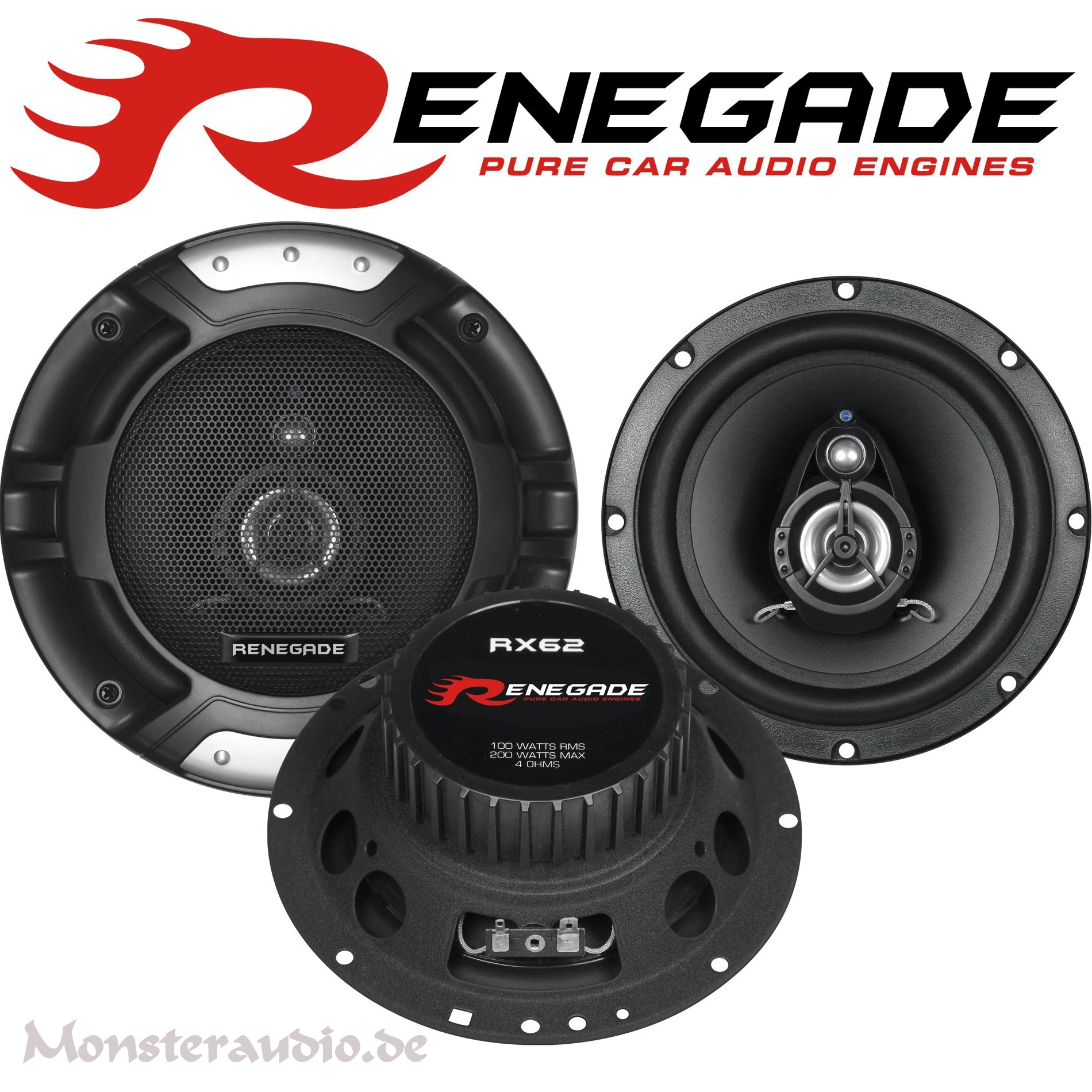 Monsteraudio - Renegade RX-62 16,5cm 2-Wege Koaxial Lautsprecher 165mm ...