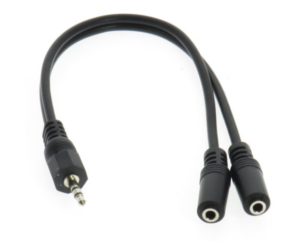 Dietz Y-Klinkenkabel 3,5mm Stecker auf 2 Stück 3,5mm Buchsen 0,25 m schwarz