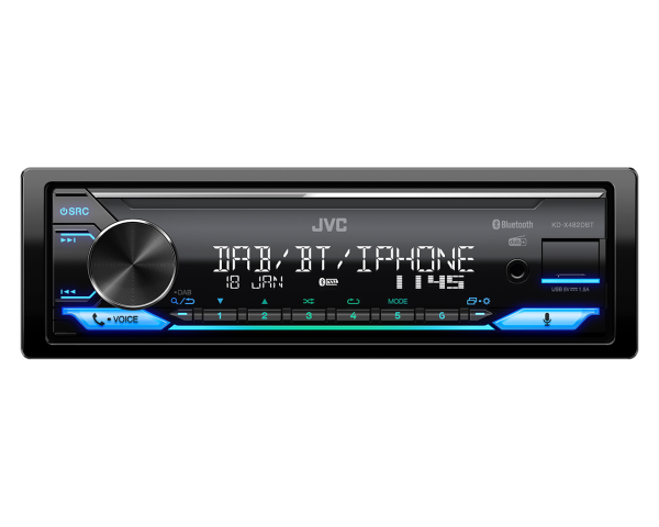 JVC KD-X482DBT DAB+ Bluetooth MP3-Autoradio mit DAB Antenne USB & AUX-IN Android/iOS Steuerung (ohne CD)