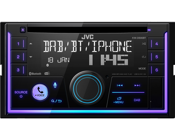 JVC KW-DB95BT mit DAB+ Antenne Autoradio Bluetooth digital Radio 2-DIN