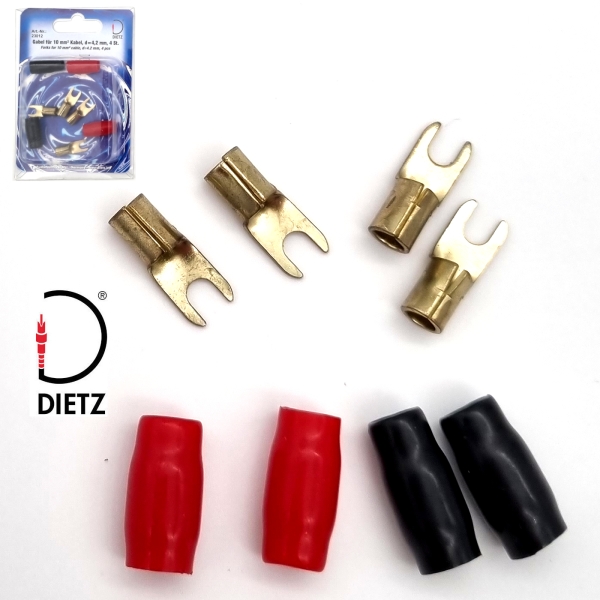 Dietz 10mm² Gabel-Kabelschuhe 4 Stück