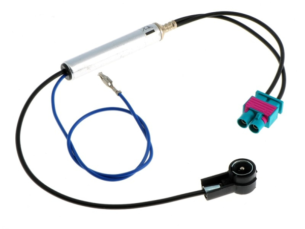 Antennenadapter Phantomeinspeisung FAKRA M doppelt auf ISO M 12Volt