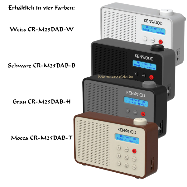 Kenwood CR-M25DAB-H tragbares DAB+ FM UKW Radio ASA-Warnfunktion Blueooth mit Akku 7h CR-M25DAB