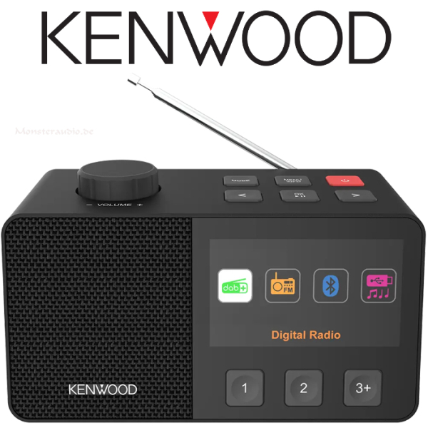 Kenwood CR-M70DAB-B Seniorenradio DAB+ FM UKW Radio ASA-Warnfunktion Blueooth mit Akku 10h CR-M70DAB