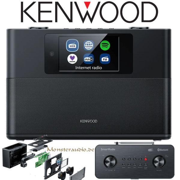 Kenwood WiFi Internetradio DAB+ FM UKW Stereo Blueooth Lautsprecher Küchenradio TFT schwarz CR-ST200S-B