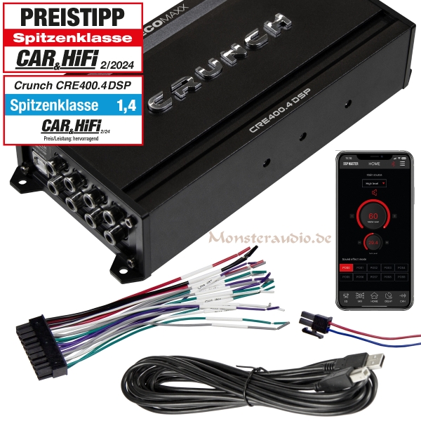 Crunch CRE400.4DSP 4-Kanal Verstärker mit 6-Kanal DSP