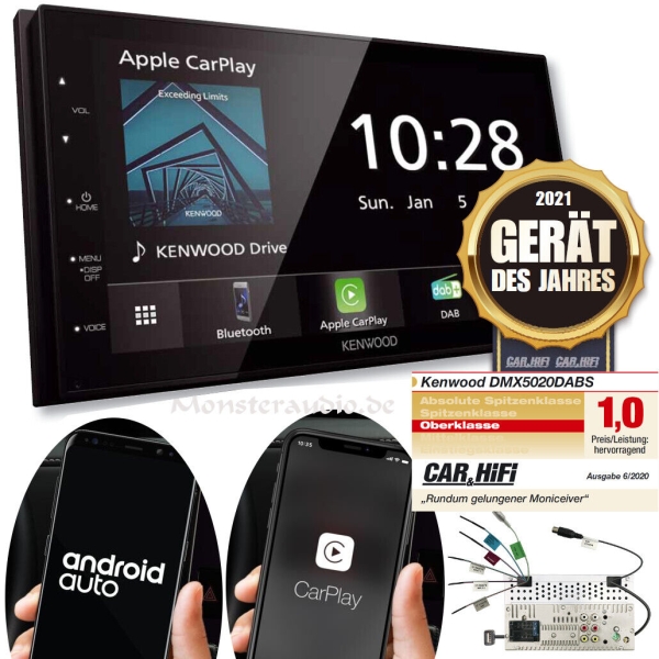 Kenwood DMX-5020DABS 2-DIN Autoradio mit apple carplay android auto Touchmonitor DAB+ DMX5020DABS