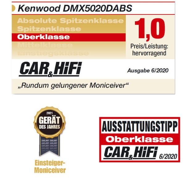 Kenwood DMX-5020DABS 2-DIN Autoradio mit apple carplay android auto Touchmonitor DAB+ DMX5020DABS