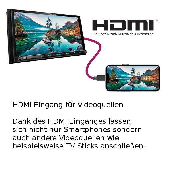 Kenwood DMX9724XDS 25,7cm Navitainer 1-DIN Chassis mit 10,1" HD-Display Navi Navigation DAB Doppel-DIN