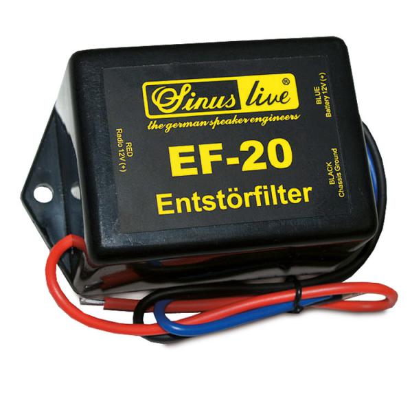 Sinuslive EF-20 12 Volt 20 Ampere Entstörfilter Autoradio Filter Auto Radio 20A EF20
