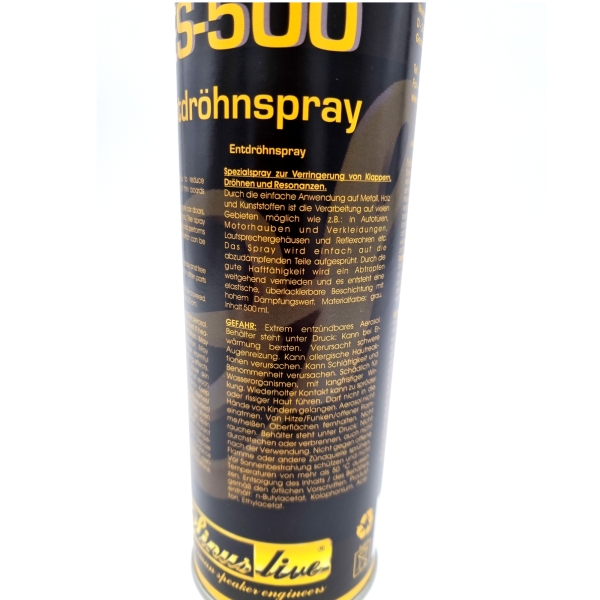 Sinuslive ES-500 Entdröhnspray gegen Klappern, Dröhnen und Resonanzen ES500 500ml (Grundpreis 29,58€/l)