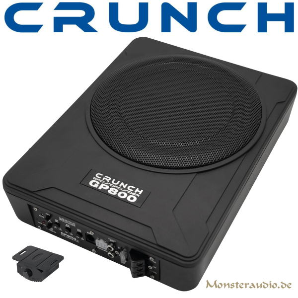Crunch GP-800v2 20cm Aktivsubwoofer Untersitz Sub + Verstärker 200 Watt GP800 v2