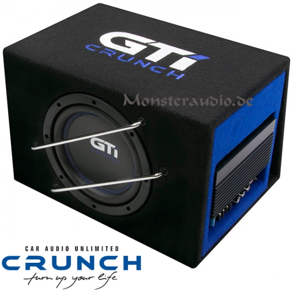 Crunch GTI800A 400 Watt Aktivsubwoofer Bassreflex 20cm Bassbox + Verstärker GTI-800A