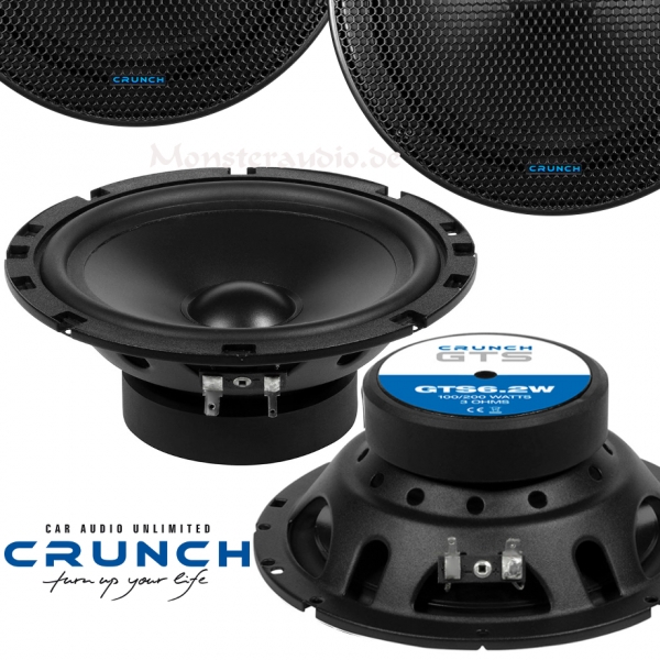 Crunch GTS-6.2W 16,5cm Kicker Kickbass-Lautsprecher 165mm 200 Watt GTS6.2W